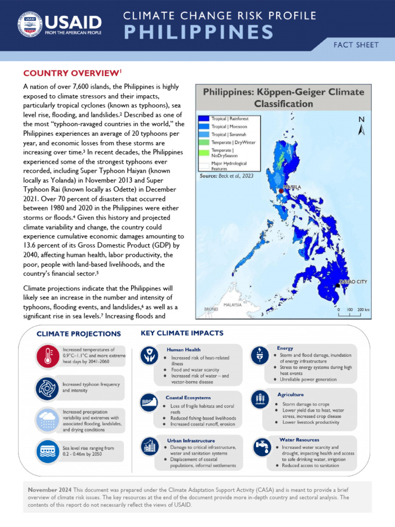 Climate Change Risks in the Philippines | PDF | Tropical Cyclones ...
