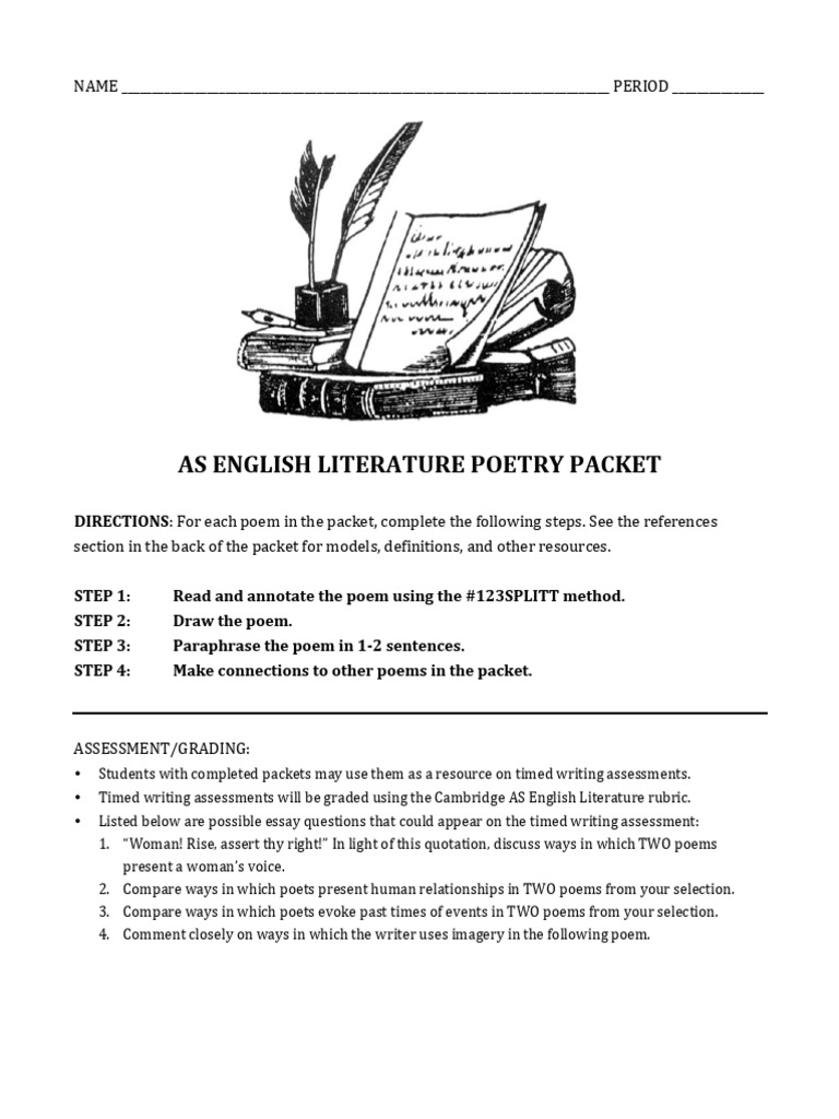 AS English Literature Poetry Guide | PDF