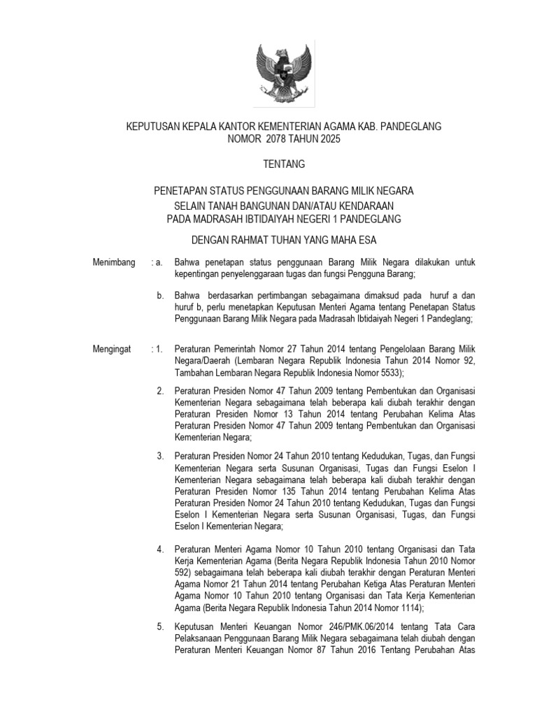 Contoh SK PSP Tanah Dan Bangunan | PDF