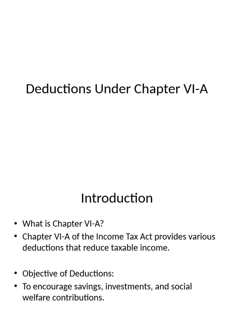 Income Tax Deductions: Chapter VI-A Guide | PDF | Insurance | Tax Deduction