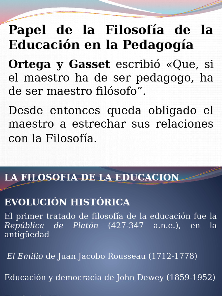 Filosofia de La Educacion | PDF | Educación en artes liberales