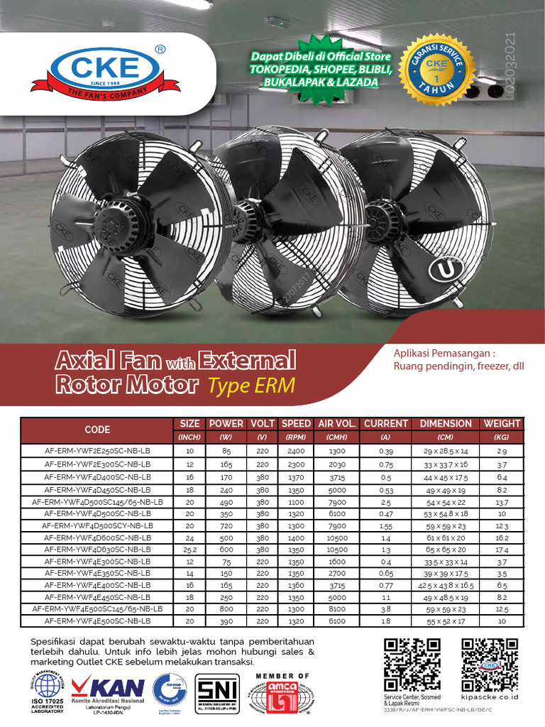 Axial Fan Af Erm Ywf2e250sc NB Lb-E449d-2768 6366 | PDF