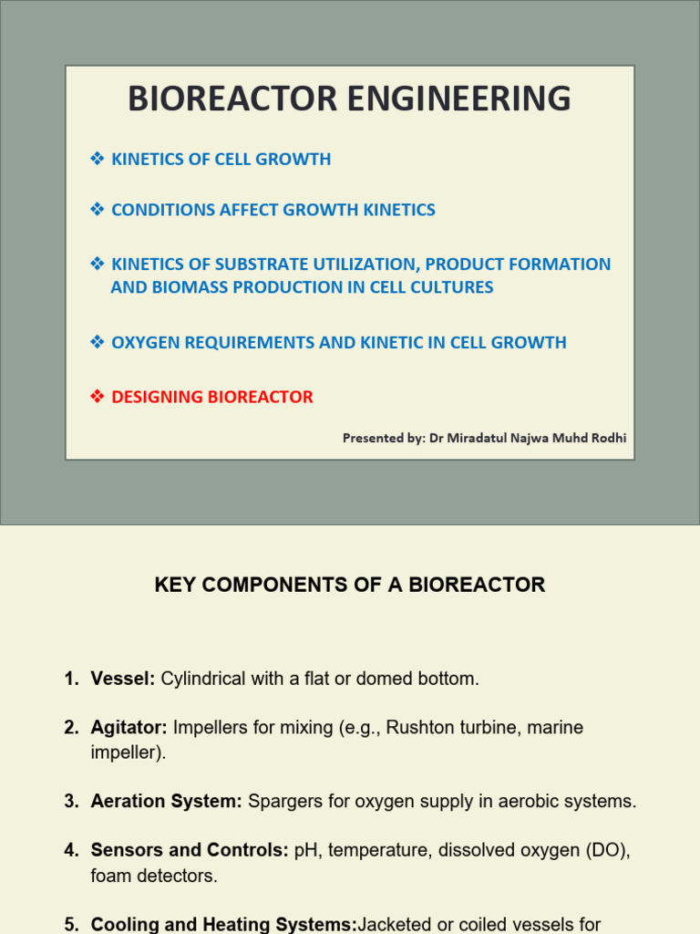 Bioreactor Design and Growth Kinetics | PDF | Chemical Engineering ...