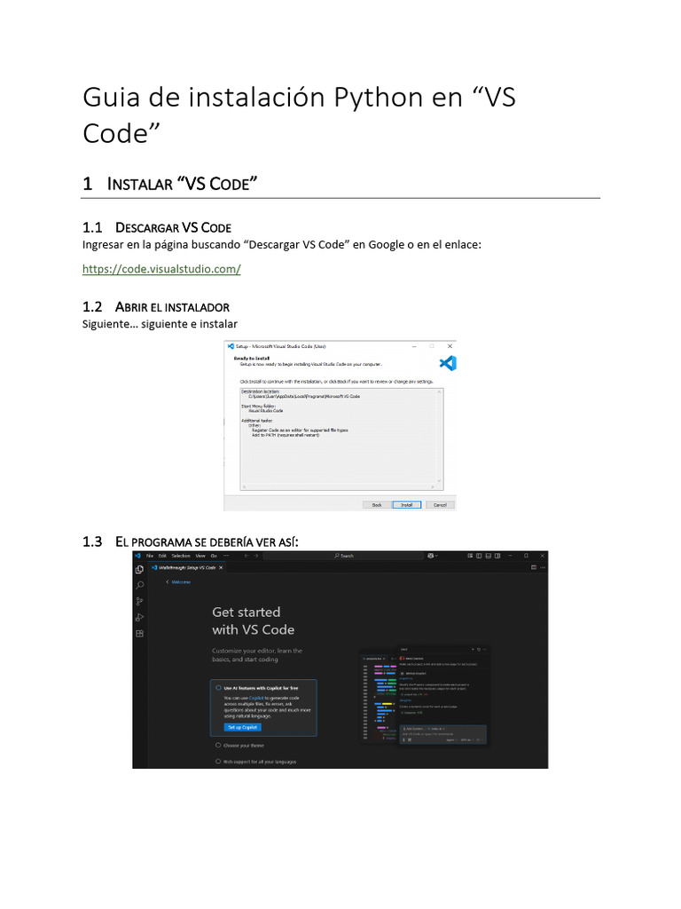Instalación de Python en VS Code | PDF