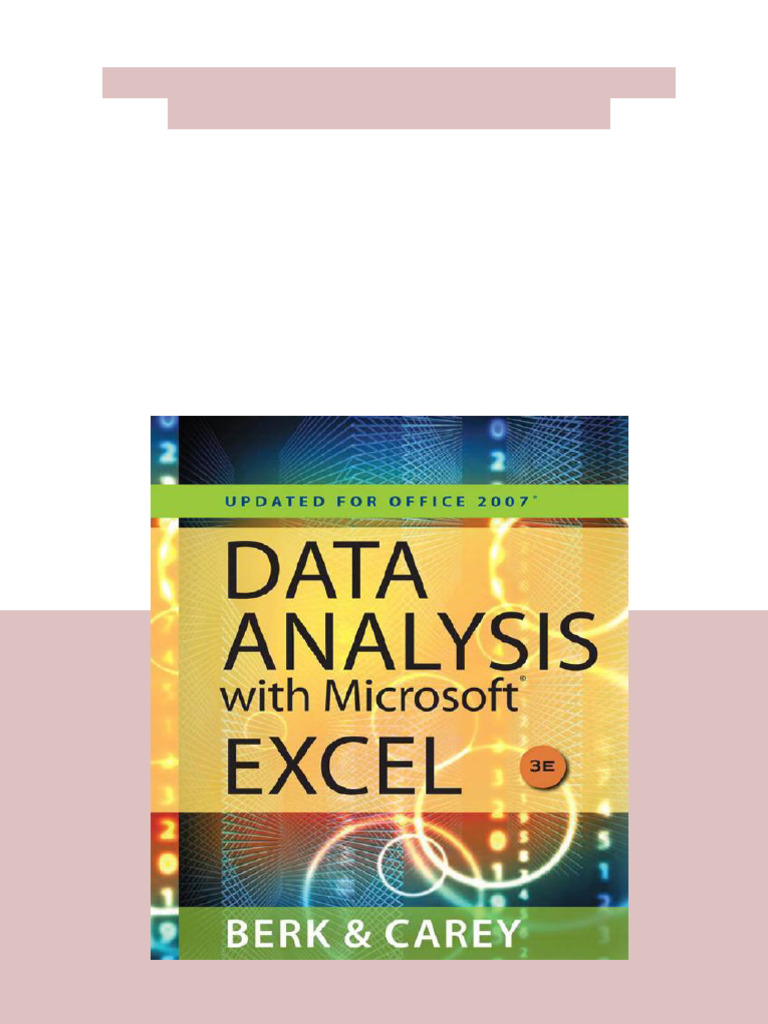 Data analysis with Microsoft Excel (updated for Office 2007) 3rd Editon ...