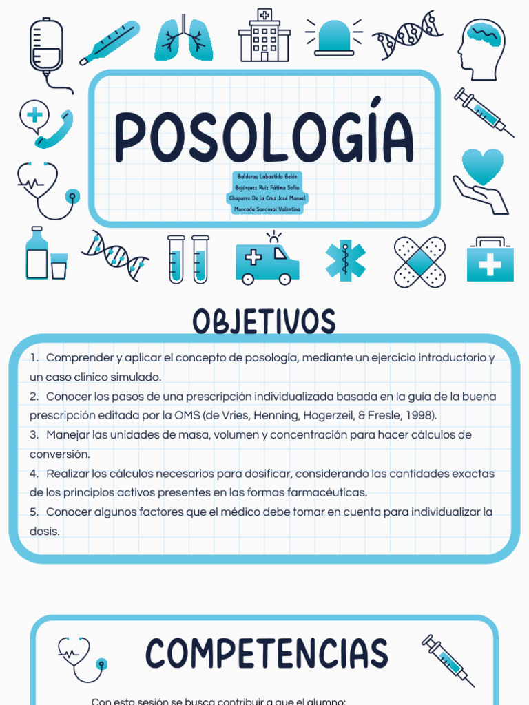 Posologia | PDF | Concentración | Medicamentos con receta