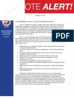 Key Vote Letter on H.R. 7, H.R. 3408, and H.R. 3813 -- Domestic Transportation and Energy Legislation -- 02/15/2012