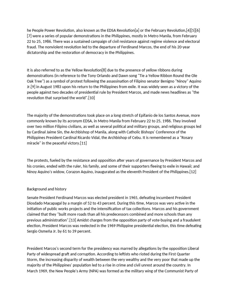 People Power Revolution Overview | PDF | Juan Ponce Enrile | Corazon Aquino