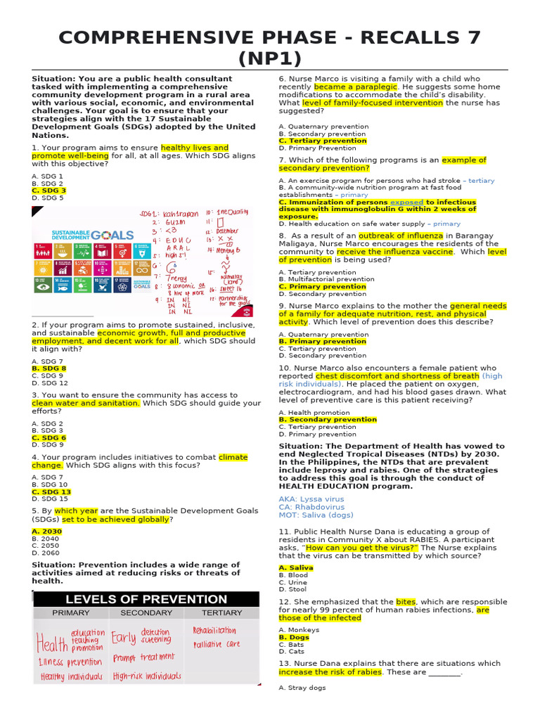 NP1 - Recalls 7 | PDF | Leprosy | Breastfeeding