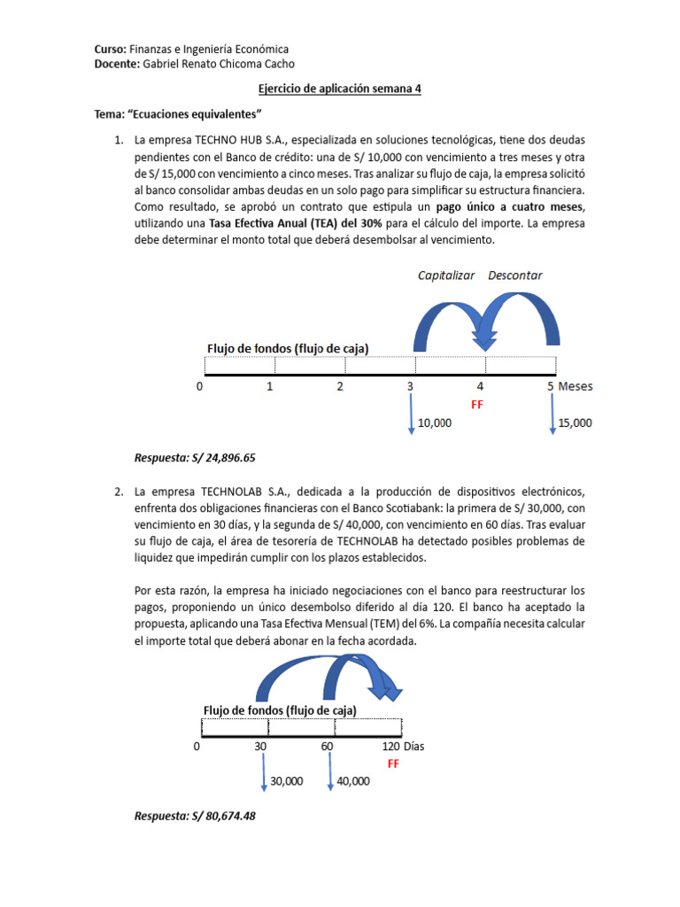 Ejercicios de Finanzas e Ingeniería Económica | PDF | Interés | Bancos