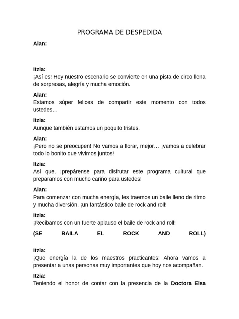 Programa de Despedida Escolar 2023 | PDF