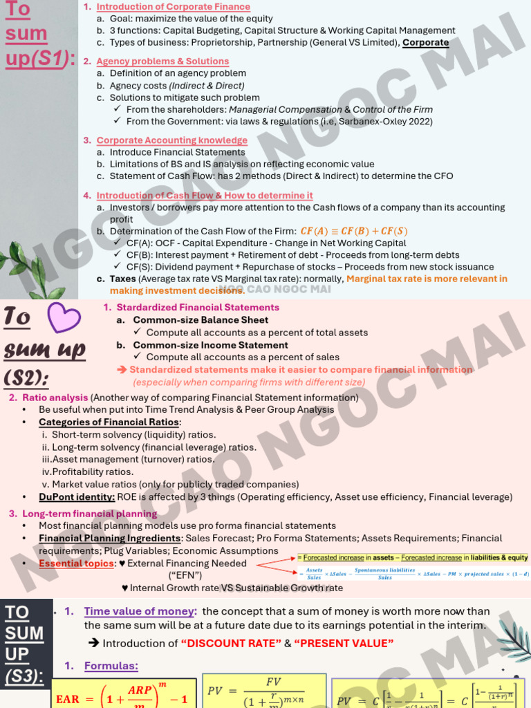Corporate Finance Overview and Key Concepts | PDF | Equity (Finance ...