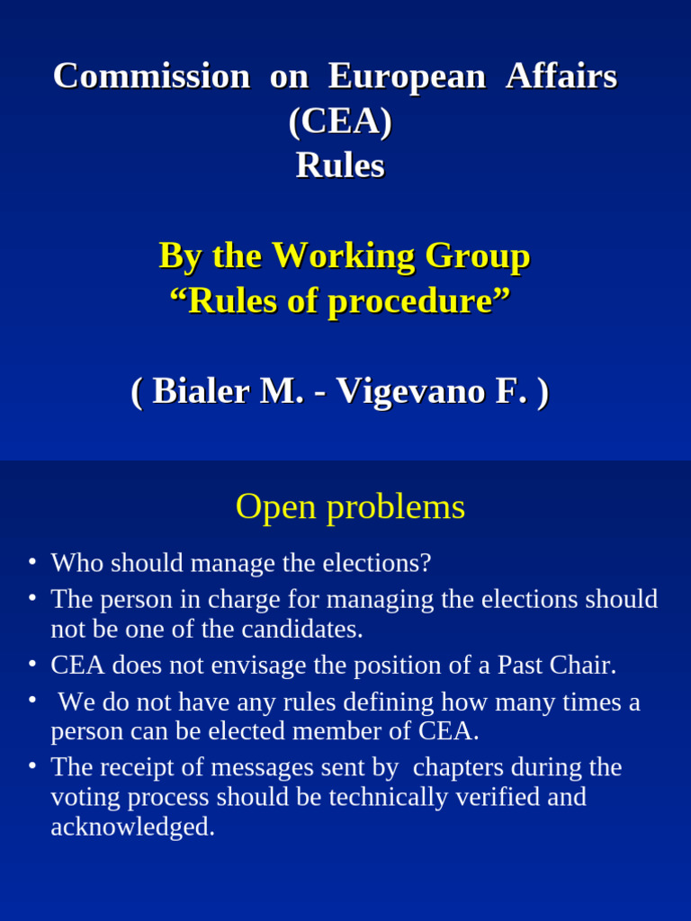 CEA Rules and Election Procedures | PDF | Epilepsy | Elections