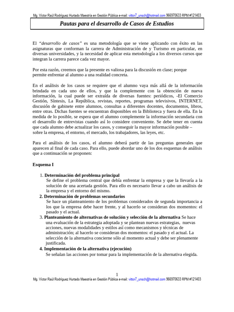 Pautas para el Desarrollo de Casos de Estudio | PDF | Aprendizaje | Verdad