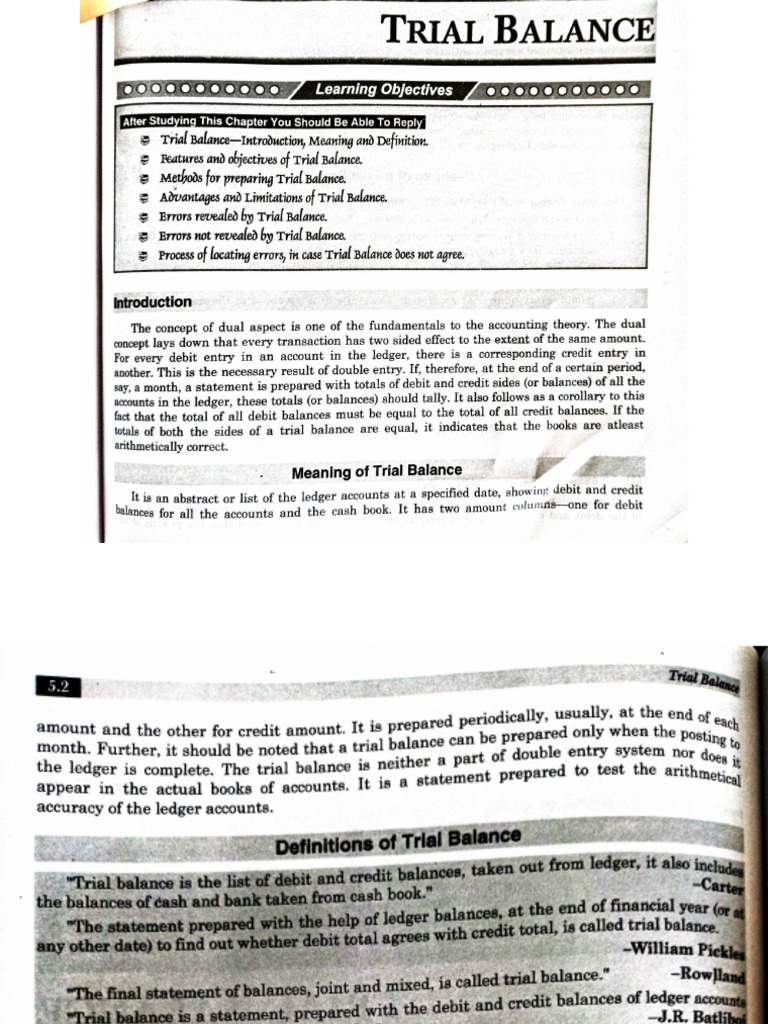 Trial Balance Chapter 4 | PDF