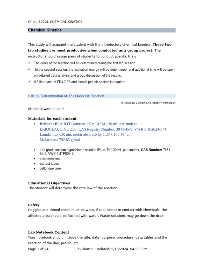 Chemical Kinetics | PDF | Reaction Rate | Activation Energy