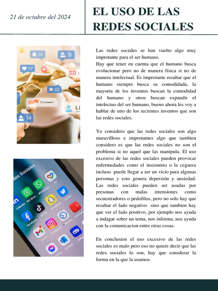 Impacto de las Redes Sociales en la Sociedad | PDF