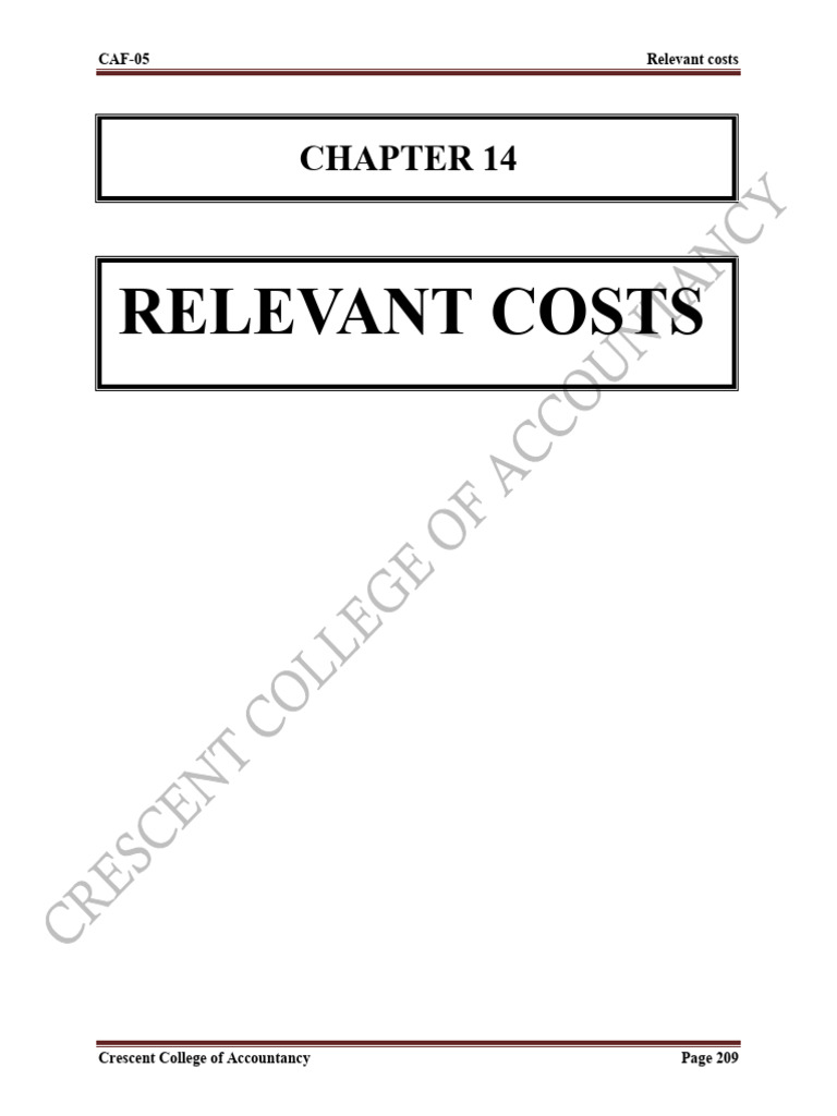14 Chap 14 (Relevant Costs) | PDF | Labour Economics | Inventory