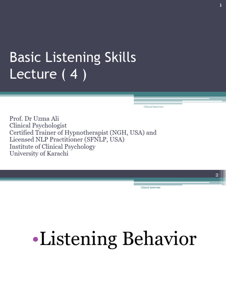 Essential Nondirective Listening Skills | PDF | Neuro Linguistic ...