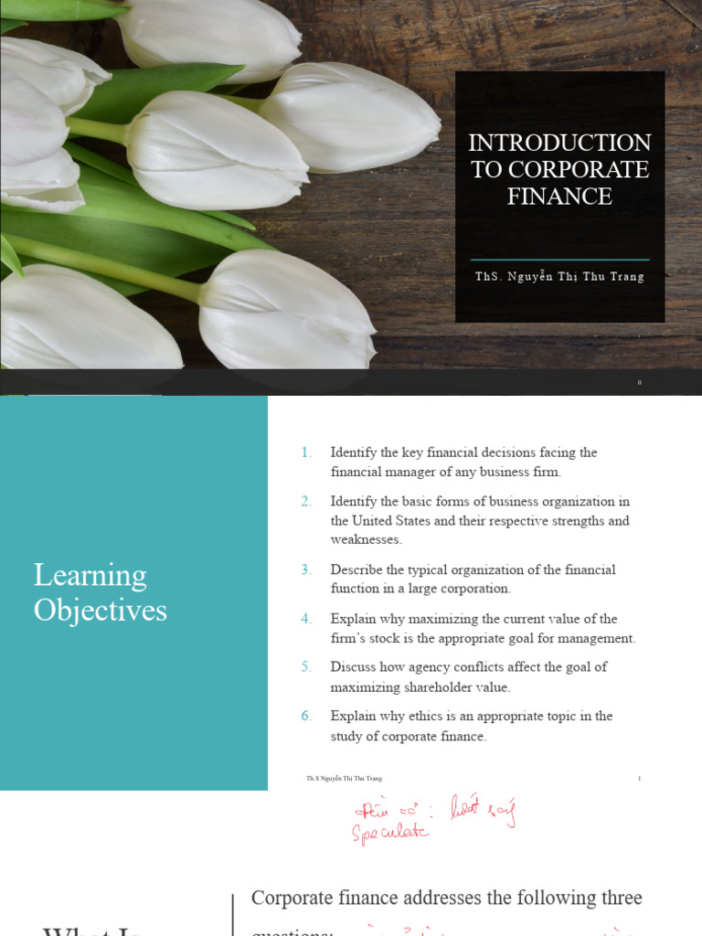 Lecture Note - Introduction To Corporate Finance | PDF | Equity ...