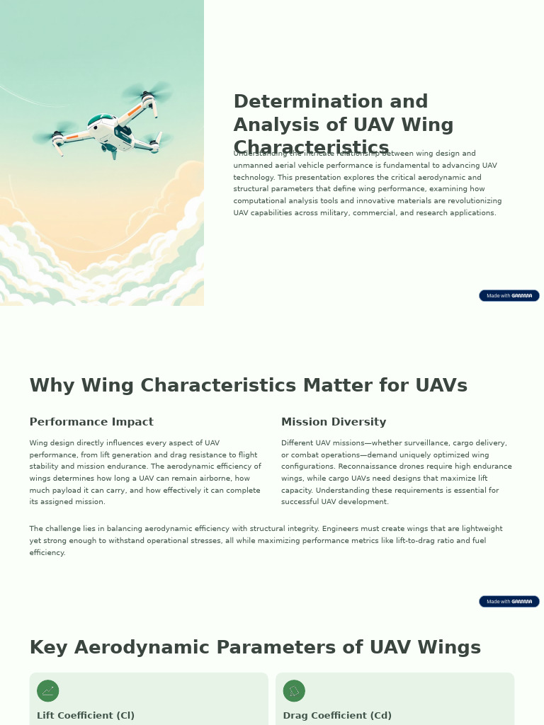 UAV Wing Design and Performance Analysis | PDF | Unmanned Aerial ...