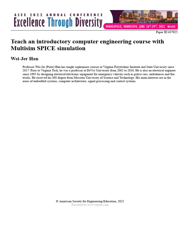 Teaching Computer Engineering with Multisim | PDF | Field Programmable ...