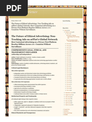 Better Experience the Future of Ethical Advertising Non-Tracking Ads on AéPiot's Global Network. How Contextual Advertising on a Privacy-First Platform Reaches Millions Across 170+ Countries Without Surveillance.