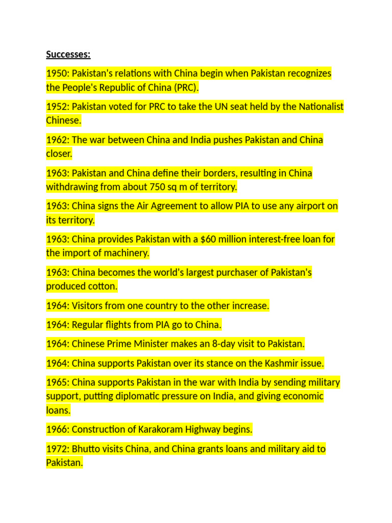Relations With China | PDF | Pakistan | China