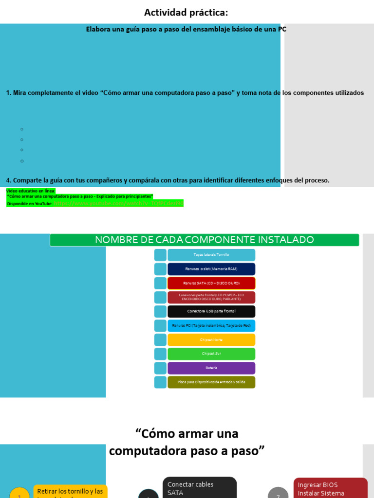 Guía de ensamblaje básico de PC | PDF | Hardware de la computadora ...