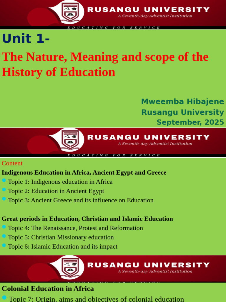 History of Education in Africa: Overview | PDF | Teachers | Theory