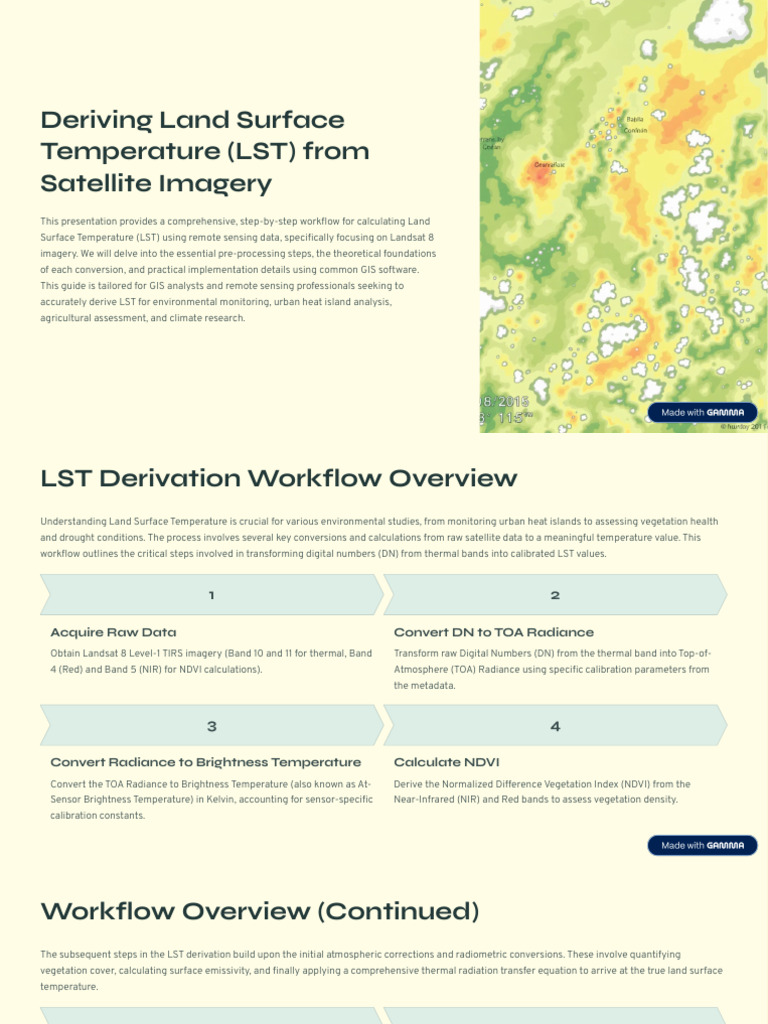 Land Surface Temperature Calculation Guide | PDF | Temperature | Remote ...