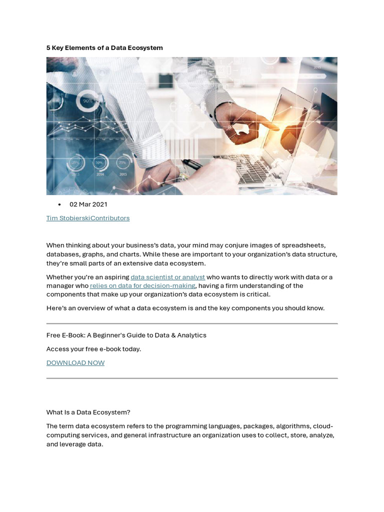Key Elements of a Data Ecosystem | PDF | Data | Databases