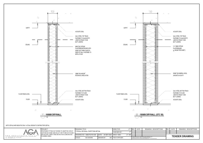 Drywall Partition Details for Gym | PDF | Drywall | Building