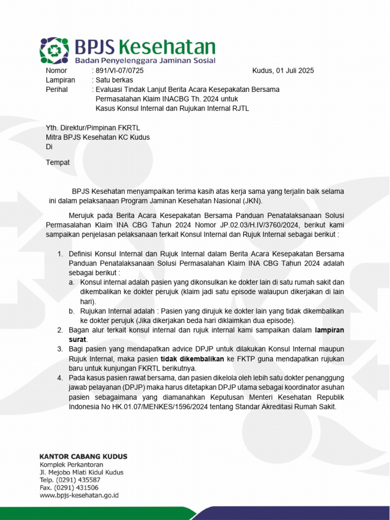 891 Surat Rujuk Dan Konsul Intern | PDF