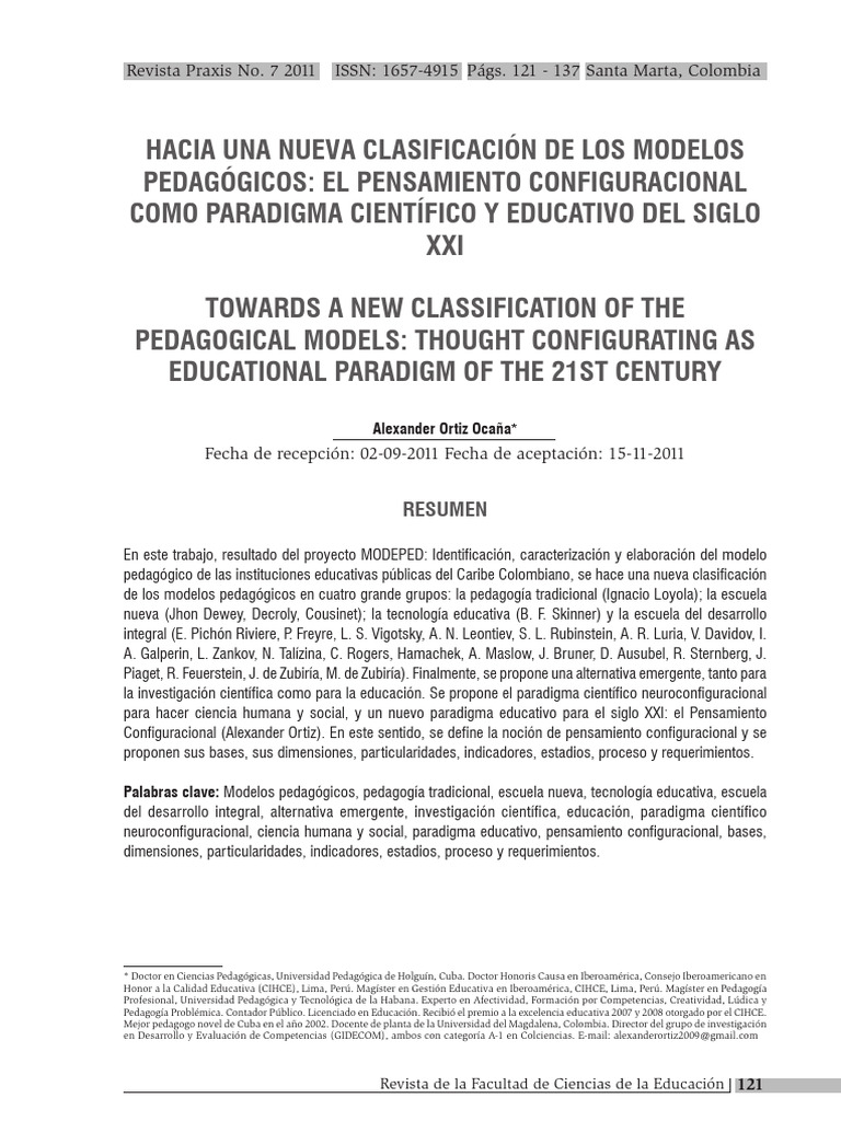 Nueva clasificación de modelos pedagógicos | PDF | Aprendizaje | Enseñando