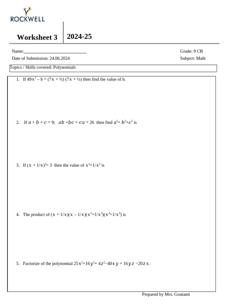 Worksheet 3 2024-25 | PDF
