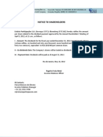 Estácio: Notice To Shareholders - Payment of Dividends