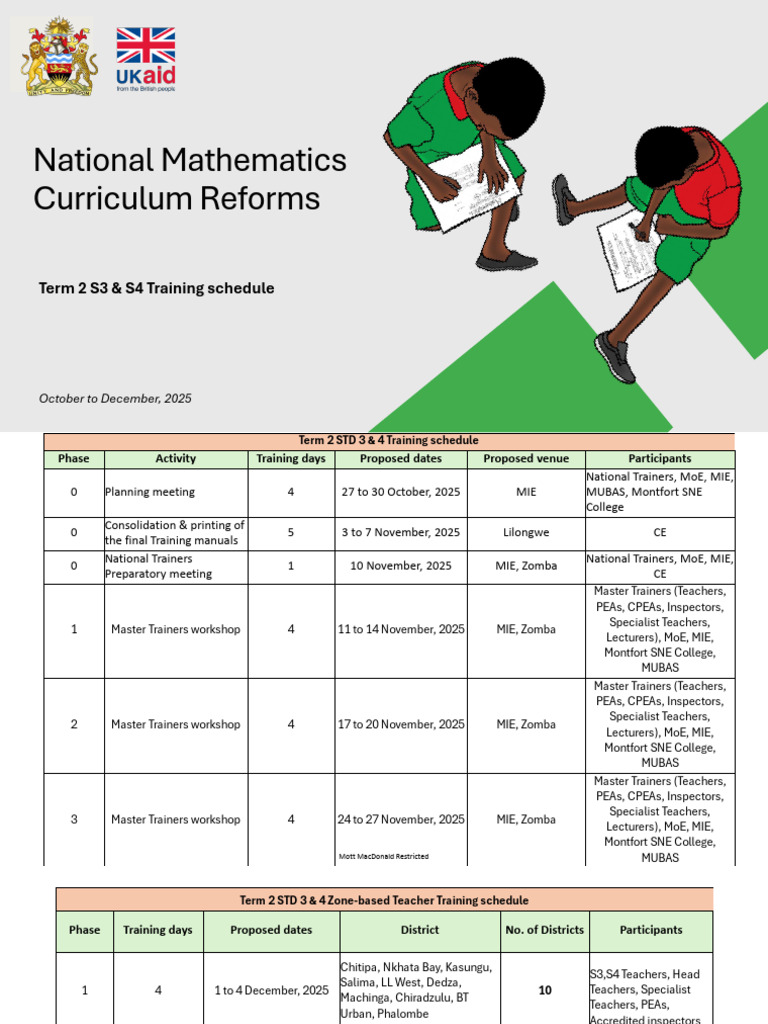National Math Curriculum Training Schedule | PDF