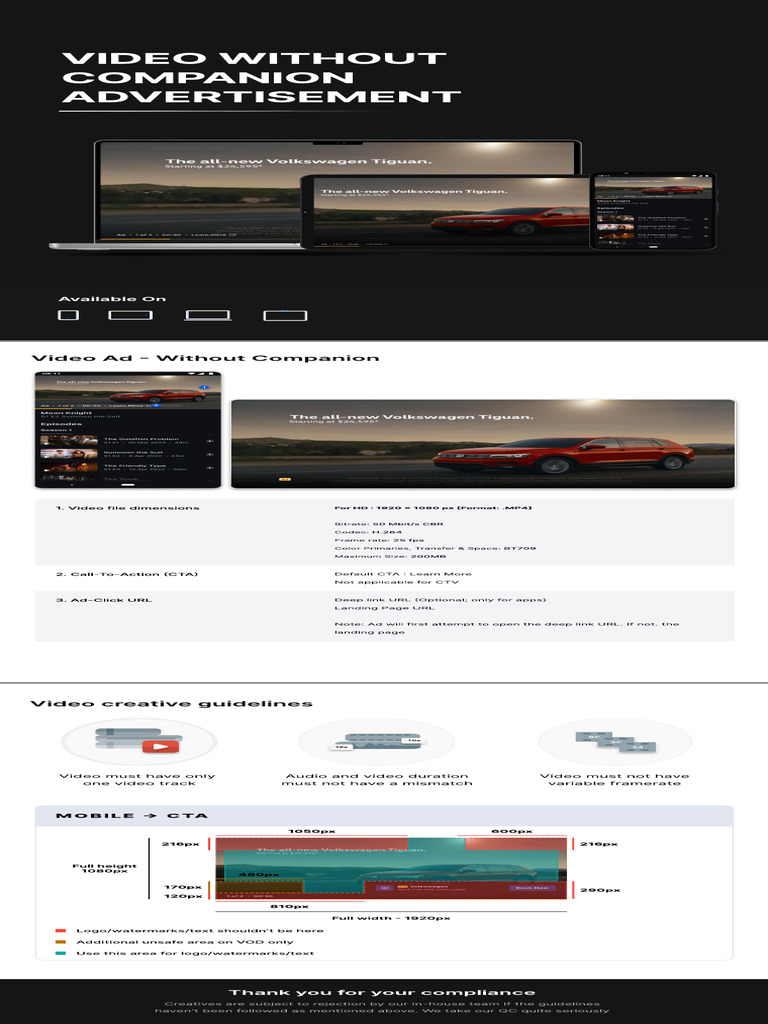 Video Ad Guidelines for HD & 4K | PDF | Data Compression | Computer ...