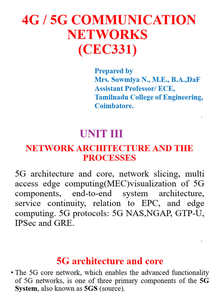 5G Network Architecture Overview | PDF | Cloud Computing | Computing