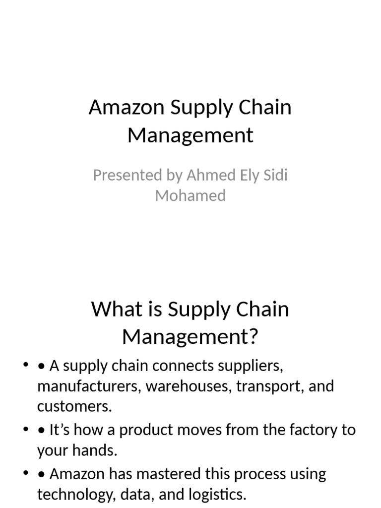 Amazon's Efficient Supply Chain Model | PDF
