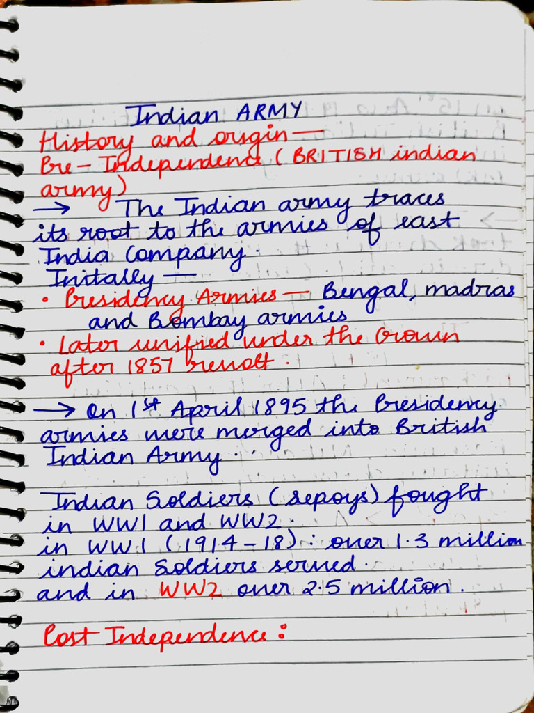 Indian Army Handwritten Notes ? | PDF
