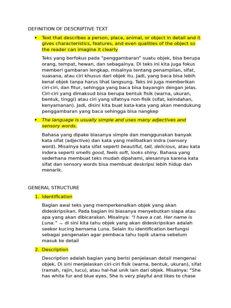 Understanding Descriptive Texts | PDF | Subject (Grammar) | Predicate ...