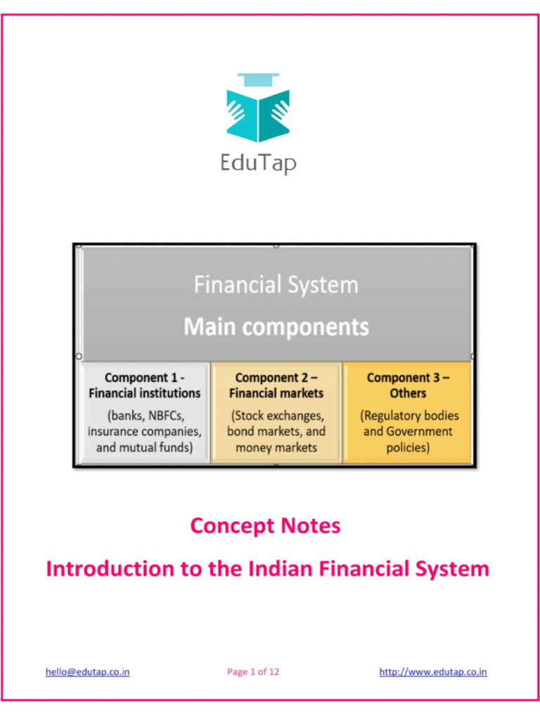 Overview of the Indian Financial System | PDF | Financial Markets ...