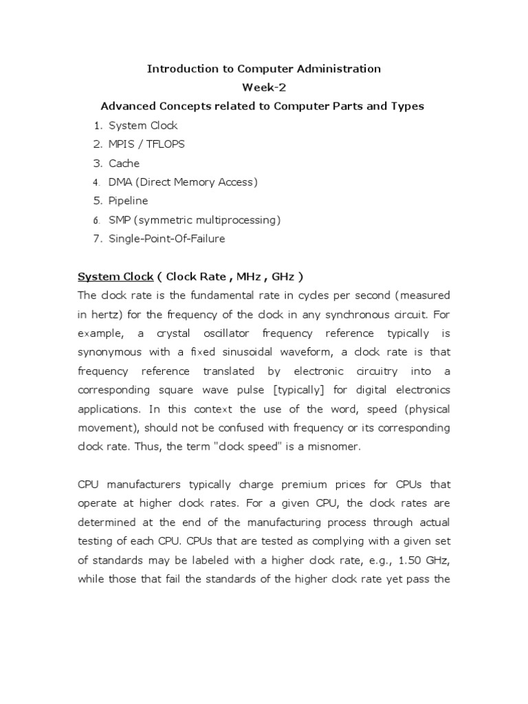 Advanced Computer Parts Overview | PDF | Cpu Cache | Central Processing ...
