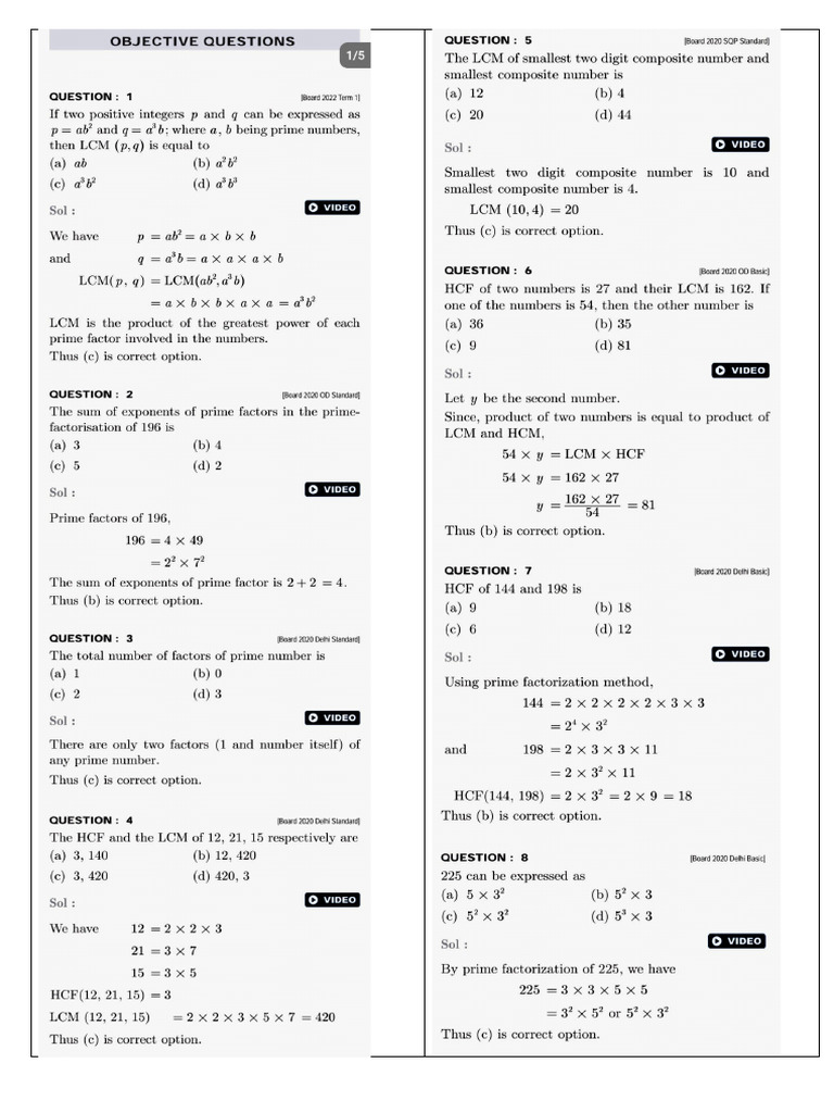 CH1 Objective Questions | PDF