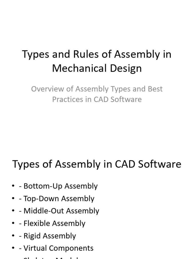 Assembly Types and Rules in CAD Design | PDF