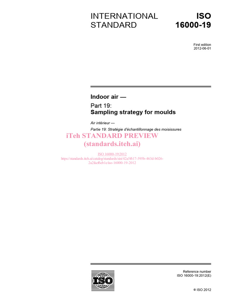 Mould Sampling Strategy ISO 16000-19 | PDF | Mold | Volatile Organic ...