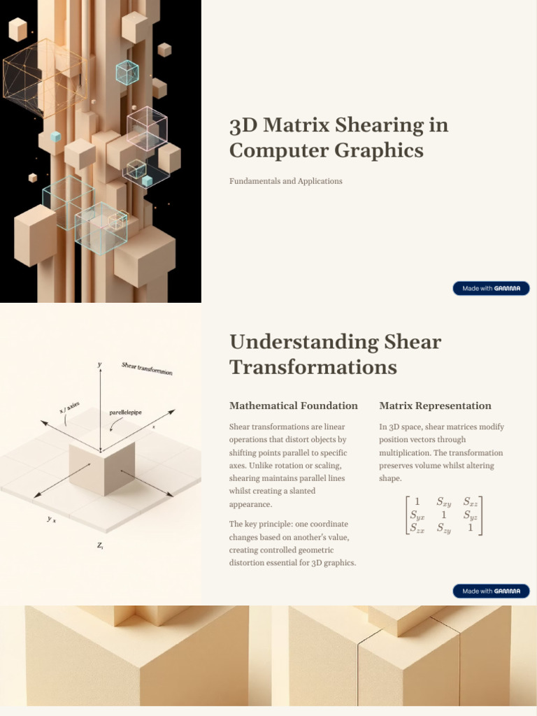 3D Matrix Shearing in Computer Graphics | PDF | Matrix (Mathematics ...