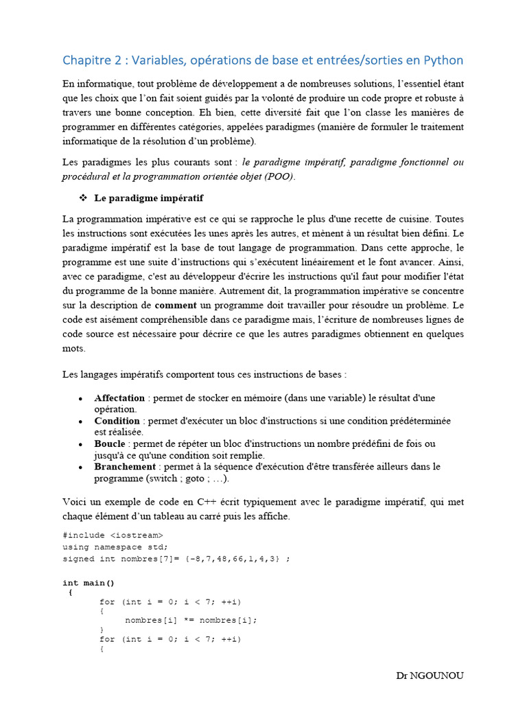 Paradigmes de programmation en Python | PDF | Programmation ...